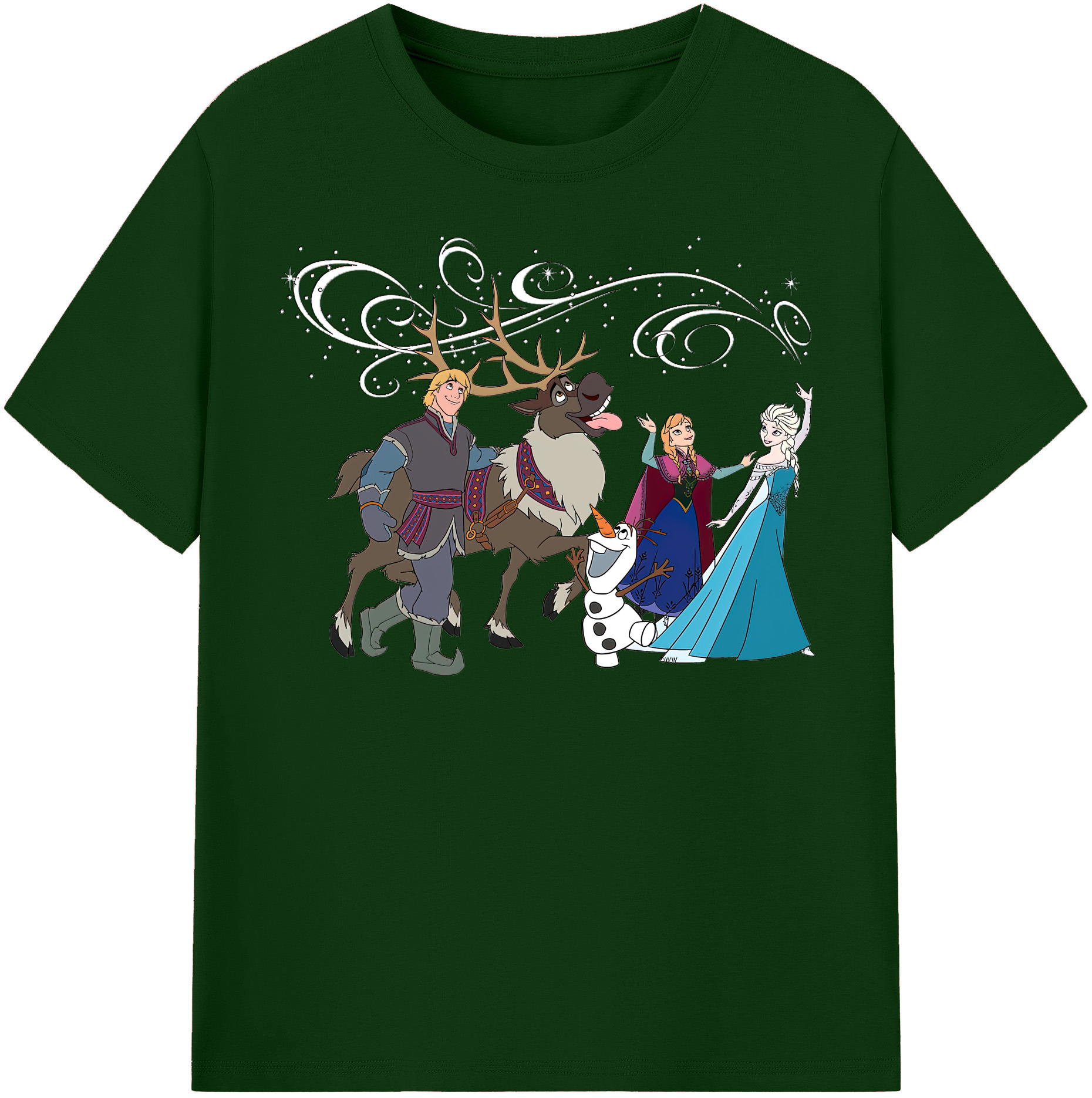 （画像用） アナと雪の女王 アンナ エルサ Frozen Anna Elsa 綿100％半袖Tシャツ（フロントプリント）